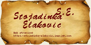 Stojadinka Elaković vizit kartica